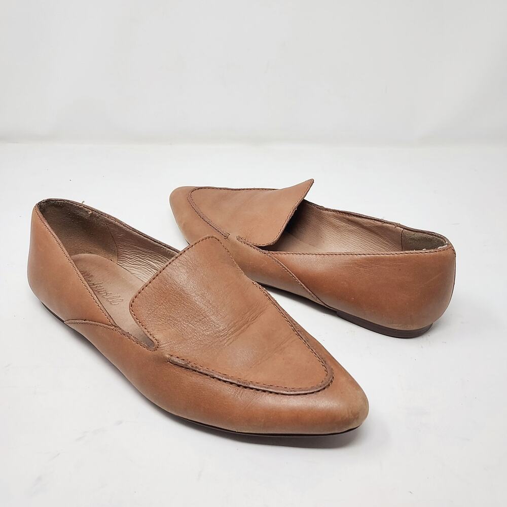 Madewell Pointed Toe Tan Leather Flat Loafer Size 6